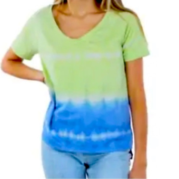 Anthro / Maronie Blue/Green Tie Dye Tee - Picture 1 of 1